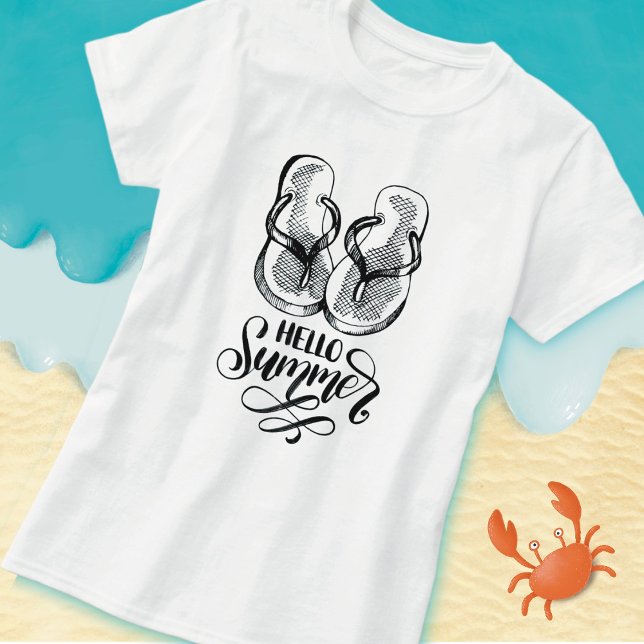 Hello Summer Flip Flops T-Shirt (Creator Uploaded)