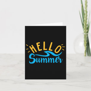Hello Summer Funny Family Vacation Beach Holiday T Card