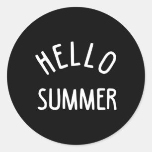 Hello Summer Funny Summer Vacation Beach Gift Vaca Classic Round Sticker