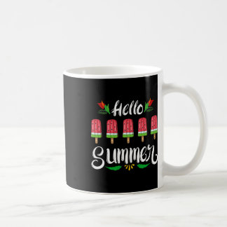 Hello Summer Funny Water Melon Design Ice Cream Lo Coffee Mug