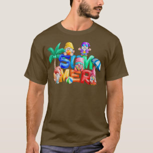 Hello Summer Gnomes Beach Vibes Beach Squad Funny  T-Shirt