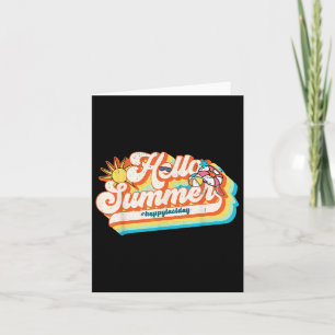 Hello Summer Happy Last Day Of School Retro 70s Te Card
