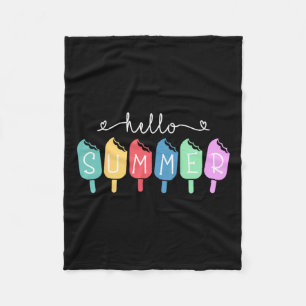 Hello Summer Happy Last Day School Teacher Student Fleece Blanket