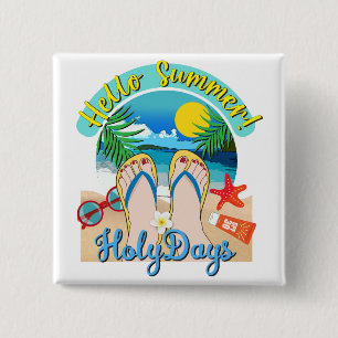 Hello Summer - HolyDays 15 Cm Square Badge