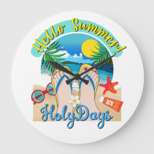 Hello Summer - HolyDays Large Clock