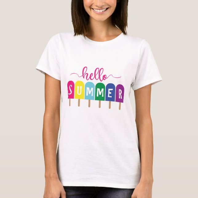 Hello Summer ice pop lolly T-Shirt (Front)