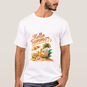 Hello Summer Illustration  T-Shirt