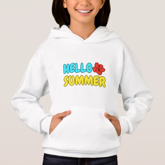 Hello Summer Kids Pullover Hoodie  (Front)