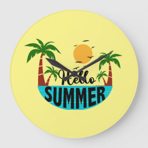 Hello Summer Large Clock