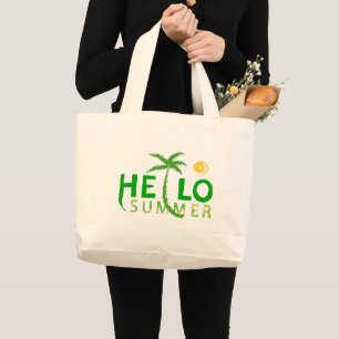 Hello Summer Large Tote Bag
