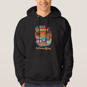 Hello Summer Librarian 2 Off Duty Gnomes School Hoodie