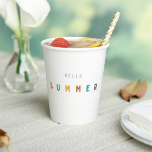 hello summer modern Paper Cups