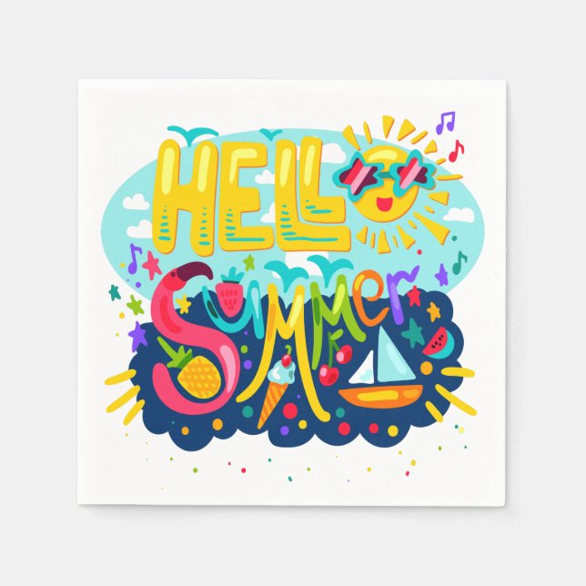 Hello Summer Napkins (Front)