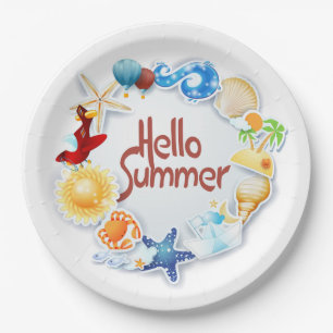 Hello Summer Paper Plate