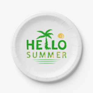 Hello Summer Paper Plate