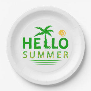 Hello Summer Paper Plate