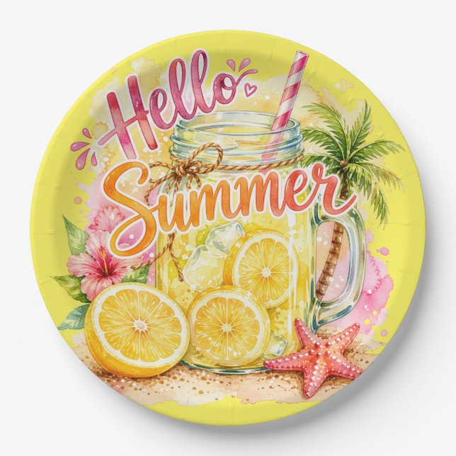 "Hello Summer" Paper Plate (Front)