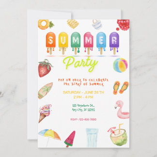 hello summer party invitation