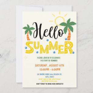 Hello summer Party Invitation