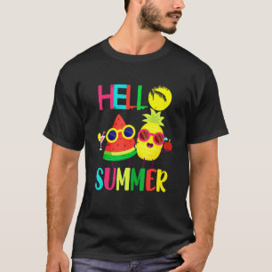 Hello Summer Pineapple And Watermelon With Sunglas T-Shirt