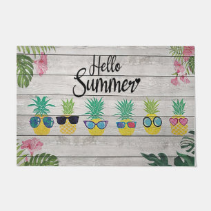 Hello Summer Pineapple Doormat, Fruit Welcome Doormat