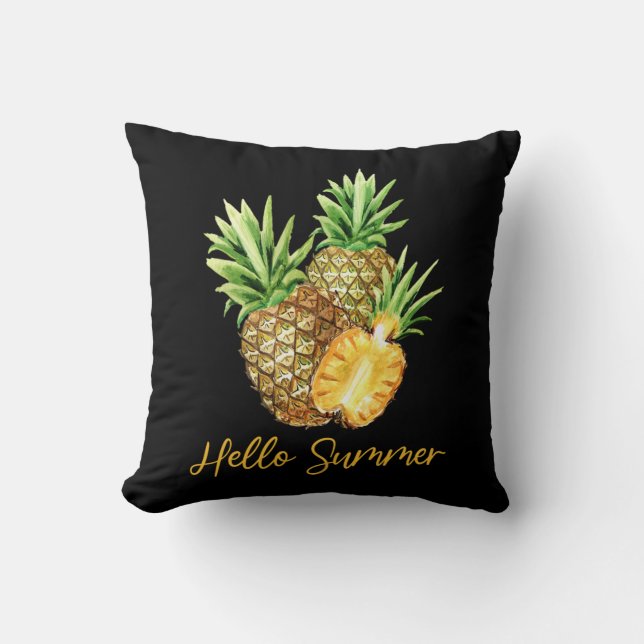 Hello Summer Pineapple Tropical Fruit Cushion (Front)