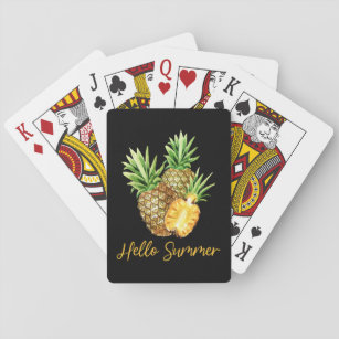 Hello Summer Pineapple Tropical Fruit Playing Cards