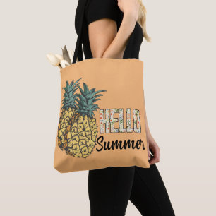 Hello Summer Pineapples  Tote Bag