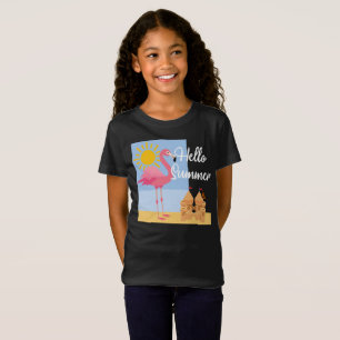 Hello Summer Pink Flamingo Design - Toddler Fine J T-Shirt