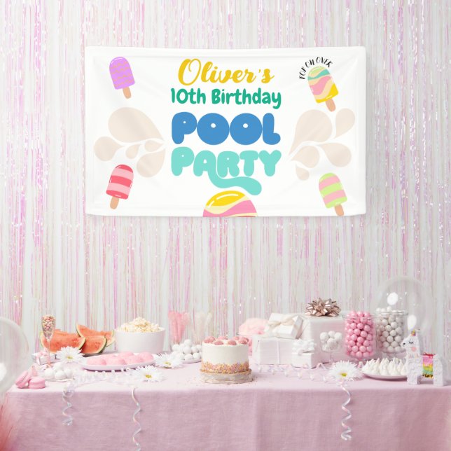 Hello Summer! Pool Party Invitation Banner (Party)