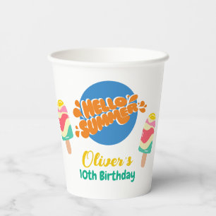 Hello Summer! Pool Party Invitation Paper Cups