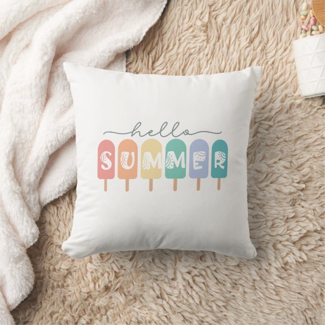 Hello Summer Popsicle Colourful Cushion (Blanket)