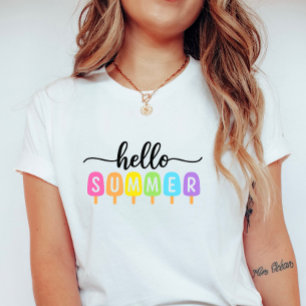 Hello Summer Popsicle; Colourful Seasonal Teens T-Shirt