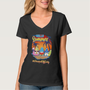 Hello Summer Principal 3 Off Duty Gnomes School T-Shirt