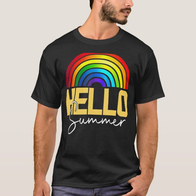 Hello Summer Rainbow 1 T-Shirt (Front)