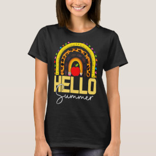 Hello Summer Rainbow Leopard T-Shirt
