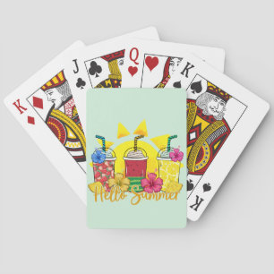Hello Summer   Refreshing Tropical Fruit Smoothie Playing Cards