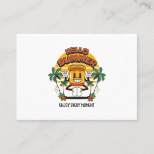 Hello Summer Retro Mascot Business Card