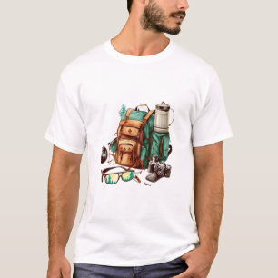 Hello Summer Retro Palm Tree Camping Graphic T-Shirt