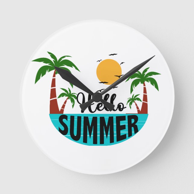 Hello Summer Round Clock (Front)