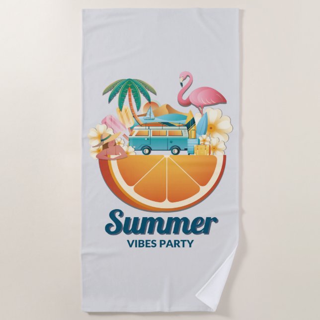 Hello Summer Sea Beach Party  Towel (Front)
