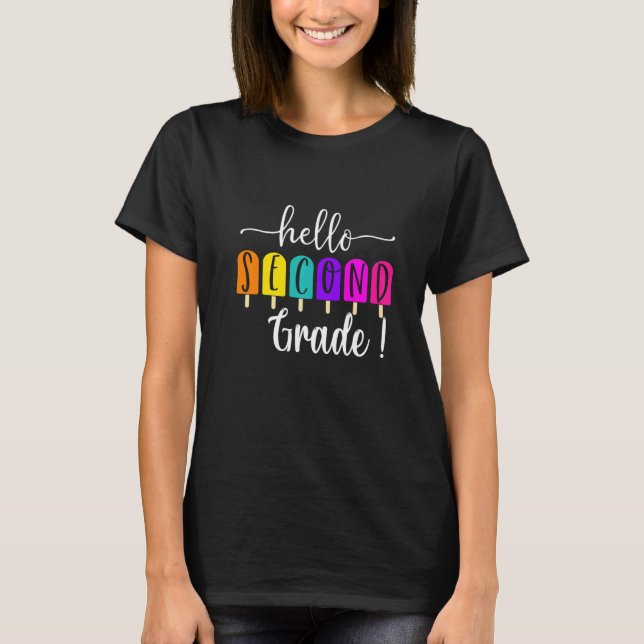 Hello Summer Second 2nd Grade Teacher Summer Ice C T-Shirt (Front)
