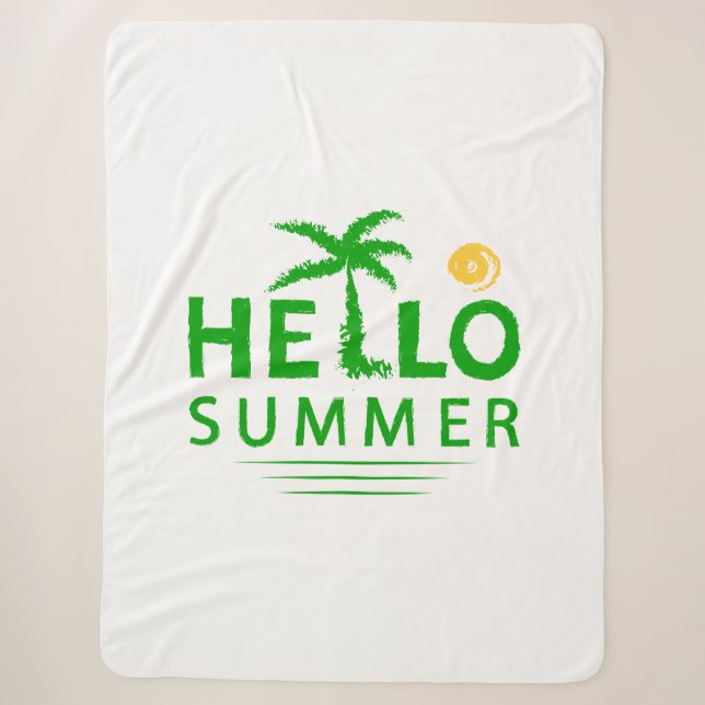 Hello Summer Sherpa Blanket (Front)