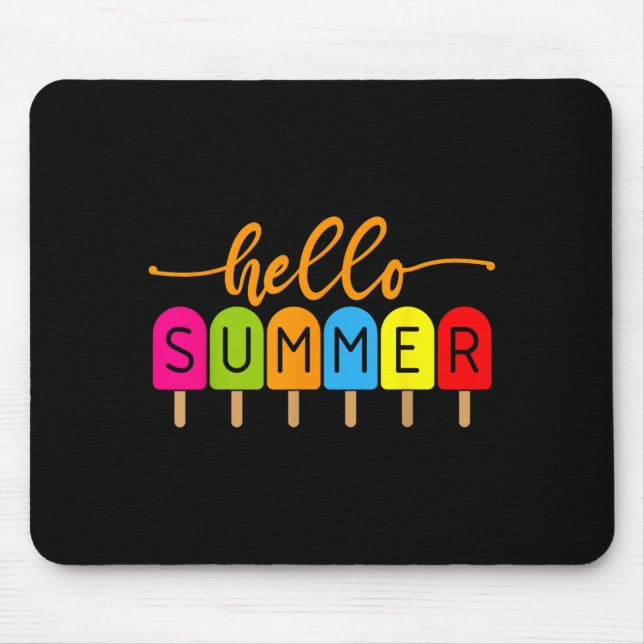 Hello Summer Summer Ice Cream Hello Summer Mouse Pad (Front)
