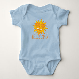 Hello Summer Sun With Sunglasses Baby Bodysuit