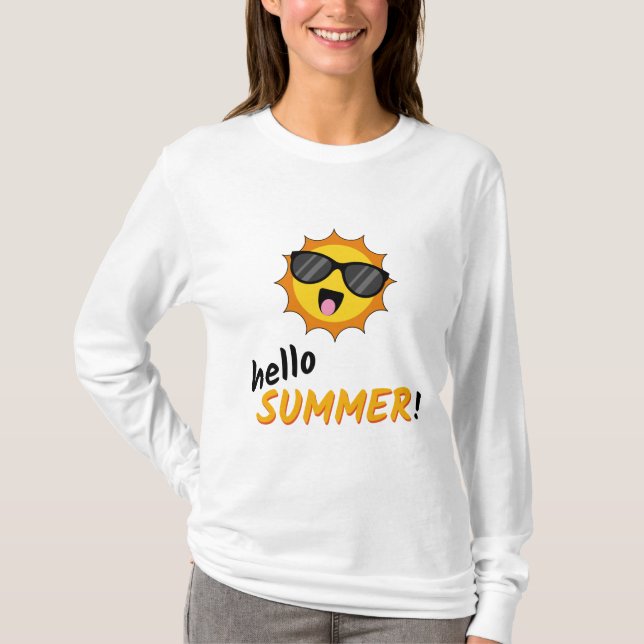 Hello Summer Sun with Sunglasses T-Shirt (Front)