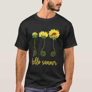 Hello Summer Sunflower Unique Floral Graphic For T-Shirt