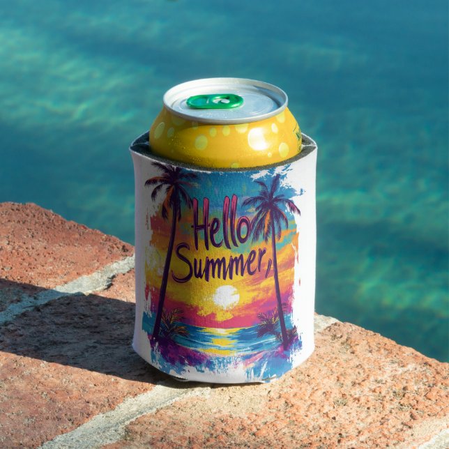 Hello Summer sunset and Palm Trees Can cooler (In Situ Pool)