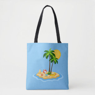 Hello Summer Sunshine Retro Circle Vintage Beach  Tote Bag