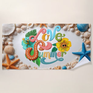Hello Summer Time Beach Towel